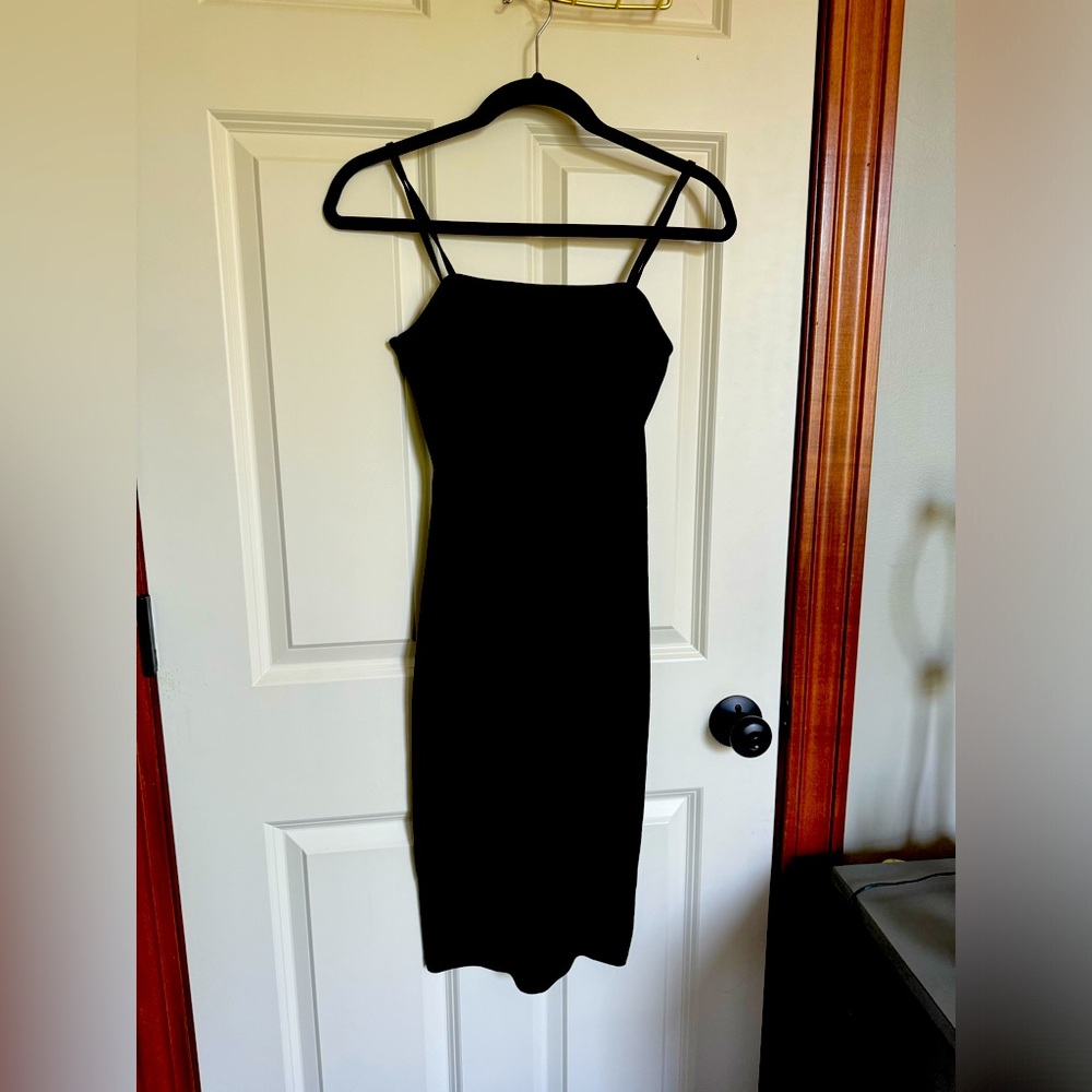 Top shop black ribbed dress